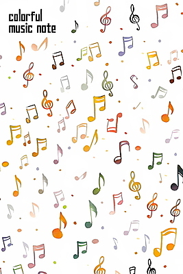 PSD 디자인 컬러 백그라운드 패턴 음표 일러스트 창조 타이포그라피 사람없음 컬러풀 화려 악보 그림 국내일러스트 문자 기호 음악 컨셉 무늬 파일형식