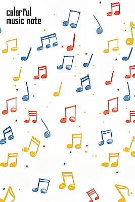 PSD 디자인 컬러 백그라운드 패턴 음표 일러스트 창조 타이포그라피 사람없음 컬러풀 화려 악보 그림 국내일러스트 문자 기호 음악 컨셉 무늬 파일형식