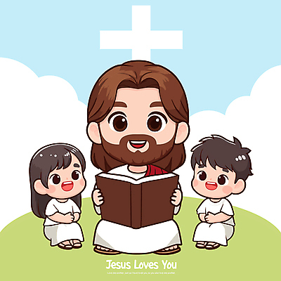 구름 여자 남자 기독교 어린이 십자가 일러스트 하늘 사랑 들기 앉기 소녀 소년 초원 성인 책 세명 독서 성경 예수 하나님 가르침 도덕 예배 국내일러스트 AI파일 자연요소 교육 감정 종교 종교용품 모션 사람 신_종교 파일형식 벡터