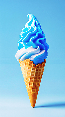 JPG 편집이미지 음식 아이스크림 디저트 사람없음 여름 파란색 달콤 시원함 편집실사 AI컴퓨터그래픽 AI콘텐츠 계절 컬러 맛 CG 파일형식