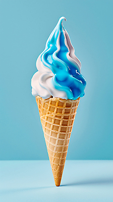JPG 편집이미지 음식 아이스크림 디저트 사람없음 여름 파란색 달콤 시원함 편집실사 AI컴퓨터그래픽 AI콘텐츠 계절 컬러 맛 CG 파일형식