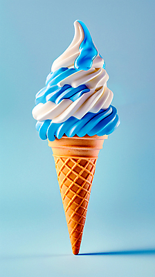 JPG 편집이미지 음식 아이스크림 디저트 사람없음 여름 파란색 달콤 시원함 편집실사 AI컴퓨터그래픽 AI콘텐츠 계절 컬러 맛 CG 파일형식