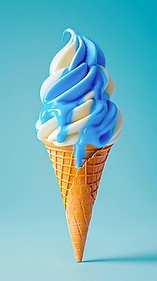 JPG 편집이미지 백그라운드 아이스크림 사람없음 여름 파란색 달콤 시원함 아이스크림콘 편집소스 편집실사 AI컴퓨터그래픽 AI콘텐츠 계절 컬러 디저트 맛 CG 콘 파일형식