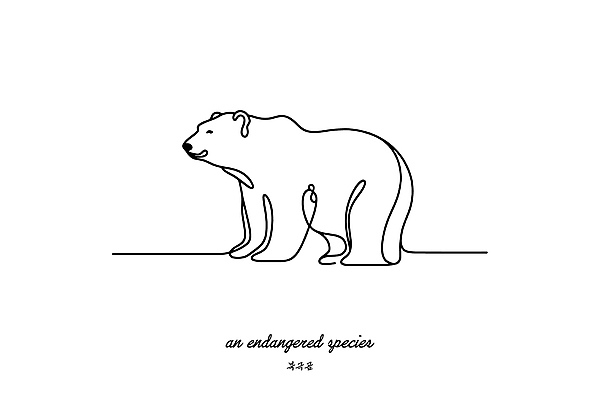 야생동물 일러스트 사람없음 흰색 보호 북극 라인아트 북극곰 심플 멸종위기동물 미니멀 국내일러스트 멸종위기종 AI파일 동물 선 컬러 컨셉 곰 극지방 파일형식 벡터