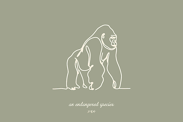 야생동물 일러스트 사람없음 연두색 보호 열대우림 라인아트 심플 멸종위기동물 고릴라 미니멀 국내일러스트 멸종위기종 AI파일 동물 선 컨셉 포유류 초록색 숲 파일형식 벡터