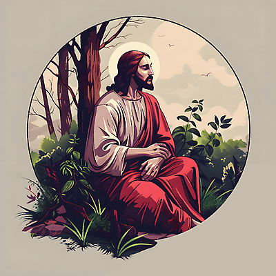 JPG 전신 나무 디자인 남자 실루엣 포스터 기독교 종교 십자가 잎 일러스트 조류 프레임 한명 성인 그래픽 빛 눈감음 예수 숲 복고 후광 성인남자한명만 국내일러스트 AI일러스트 AI콘텐츠 식물 동물 1 모션 촬영기법 사람 신_종교 남자한명만 성인남자만 파일형식