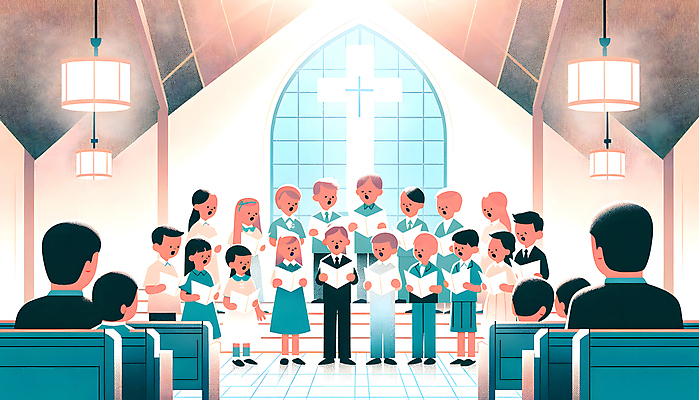 JPG 전신 여자 남자 십자가 일러스트 노래 협력 여러명 성인 성당 교회 평화 의식 악보 디지털합성 예배 일렬 성가대 웅장함 성인만 편집소스 국내일러스트 AI일러스트 AI콘텐츠 기독교 음악 다수 컨셉 종교건축 사람 건물 합창 파일형식