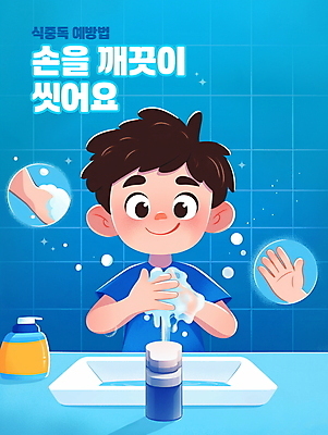 PSD 손 남자 어린이 일러스트 건강 한명 안전 소년 상반신 파란색 거품 물방울 위생 세면대 화장실 예방 비누 손씻기 식중독 소년한명만 디스펜서 국내일러스트 1 컬러 사람 신체부위 위생용품 씻기 남자한명만 소년만 파일형식