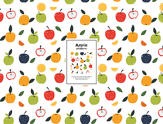 PSD 편집이미지 조각 백그라운드 잎 패턴 오렌지 단면 프레임 타이포그라피 사람없음 컬러풀 귀여움 사과 이미지편집 식물 문자 컬러 컨셉 무늬 과일 파일형식