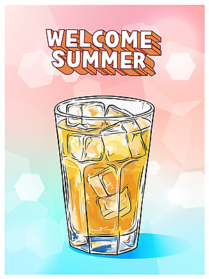 음료 일러스트 잔 사람없음 여름 얼음 달콤 시원함 국내일러스트 AI파일 자연요소 식기 계절 맛 파일형식 벡터