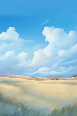 JPG 구름 하늘색 일러스트 자연 하늘 초원 사람없음 여름 풀 분위기 국내일러스트 AI일러스트 AI콘텐츠 자연요소 식물 계절 컨셉 파란색 생태계 파일형식
