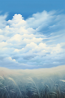 JPG 구름 하늘색 일러스트 자연 하늘 초원 사람없음 여름 풀 분위기 국내일러스트 AI일러스트 AI콘텐츠 자연요소 식물 계절 컨셉 파란색 생태계 파일형식