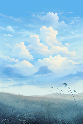 JPG 구름 하늘색 일러스트 자연 하늘 초원 사람없음 여름 풀 분위기 국내일러스트 AI일러스트 AI콘텐츠 자연요소 식물 계절 컨셉 파란색 생태계 파일형식