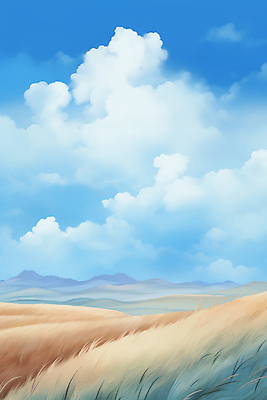JPG 구름 하늘색 일러스트 자연 하늘 초원 사람없음 여름 풀 분위기 국내일러스트 AI일러스트 AI콘텐츠 자연요소 식물 계절 컨셉 파란색 생태계 파일형식