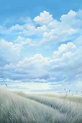 JPG 구름 하늘색 일러스트 자연 하늘 초원 사람없음 여름 풀 분위기 국내일러스트 AI일러스트 AI콘텐츠 자연요소 식물 계절 컨셉 파란색 생태계 파일형식
