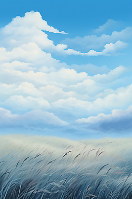 JPG 구름 하늘색 일러스트 자연 하늘 초원 사람없음 여름 풀 분위기 국내일러스트 AI일러스트 AI콘텐츠 자연요소 식물 계절 컨셉 파란색 생태계 파일형식