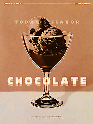 PSD 편집이미지 포스터 음식 탁자 아이스크림 디저트 그림자 사람없음 컵 갈색 초콜릿 카페 빈티지 복고 2025년 트렌드컬러 이미지편집 모카무스 식기 컬러 가구 컨셉 상점 연도 파일형식