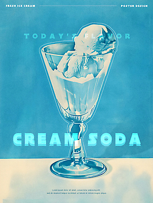 PSD 편집이미지 포스터 음식 탁자 아이스크림 디저트 그림자 사람없음 컵 파란색 카페 빈티지 복고 소다 크림소다 이미지편집 식기 음료 컬러 가구 컨셉 상점 파일형식
