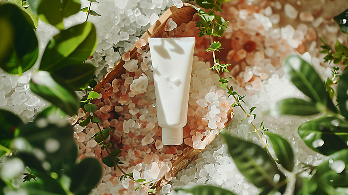 JPG 편집이미지 나뭇잎 건강 사람없음 하이앵글 건강관리 치아 소금 치약 굵은소금 위생관리 목업 편집실사 AI포토 AI콘텐츠 뷰포인트 잎 관리 위생용품 소화기관 CG 파일형식