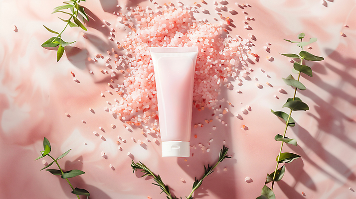 JPG 편집이미지 나뭇잎 건강 사람없음 하이앵글 건강관리 치아 치약 굵은소금 위생관리 목업 핑크솔트 편집실사 AI포토 AI콘텐츠 뷰포인트 잎 관리 위생용품 소화기관 CG 소금 파일형식