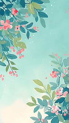 JPG 꽃 잎 꽃무늬 패턴 일러스트 자연 수채화 사람없음 청록색 카피스페이스 국내일러스트 AI일러스트 AI콘텐츠 식물 컬러 무늬 공백 생태계 파일형식