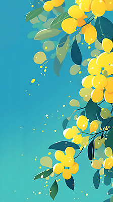 JPG 꽃 잎 꽃무늬 일러스트 자연 수채화 사람없음 파란색 노란색 고요 싱그러움 카피스페이스 국내일러스트 AI일러스트 AI콘텐츠 식물 컬러 무늬 공백 생태계 파일형식