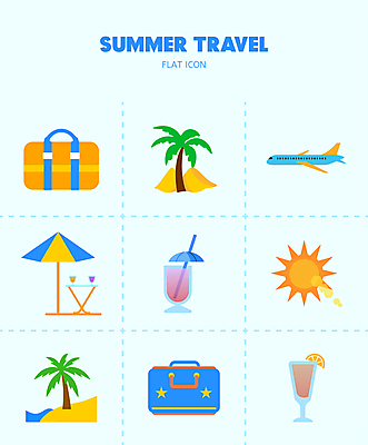 아이콘 섬 해외여행 하늘색 휴가 비행기 해변 사람없음 여름 여름휴가 야자수 태양 캐리어 여행가방 파라솔 칵테일 2D아이콘 AI파일 자연요소 나무 해외 계절 바다 여행 가방 항공교통 대중교통 주류 파란색 파일형식 벡터 여름_계절