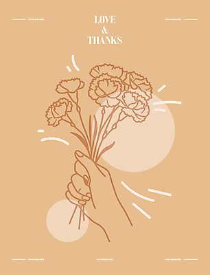 손 꽃다발 라인일러스트 일러스트 사랑 들기 신체부위 갈색 5월 카네이션 감사 가정의달 존경 국내일러스트 AI파일 꽃 감정 컬러 모션 사람 날짜 파일형식 벡터