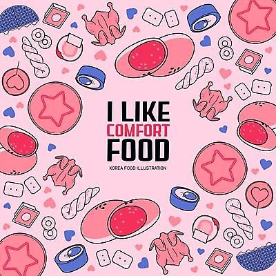 분홍색 패턴 일러스트 사람없음 통닭 하트 도넛 와플 건빵 계란빵 꽈배기 단팥빵 달고나 치킨무 호떡 국내일러스트 AI파일 모양 음식 빵 컬러 무늬 디저트 치킨 겨울간식 파일형식 벡터