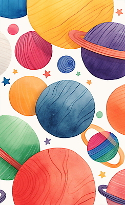 JPG 일러스트 수채화 사람없음 우주 그림 토성 국내일러스트 AI일러스트 AI콘텐츠 행성 파일형식