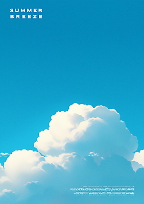 PSD 구름 포스터 일러스트 자연 하늘 사람없음 여름 파란색 평화 국내일러스트 자연요소 계절 컬러 컨셉 생태계 파일형식