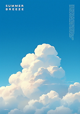 PSD 구름 포스터 일러스트 자연 하늘 사람없음 여름 파란색 평화 국내일러스트 자연요소 계절 컬러 컨셉 생태계 파일형식