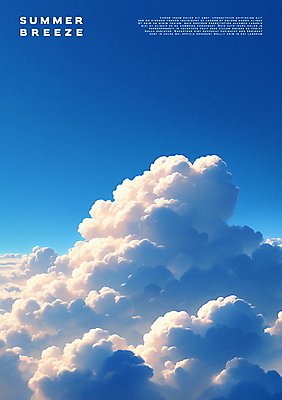 PSD 구름 포스터 일러스트 자연 하늘 사람없음 여름 파란색 국내일러스트 자연요소 계절 컬러 생태계 파일형식