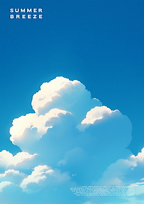 PSD 구름 포스터 일러스트 자연 하늘 사람없음 여름 파란색 평화 국내일러스트 자연요소 계절 컬러 컨셉 생태계 파일형식