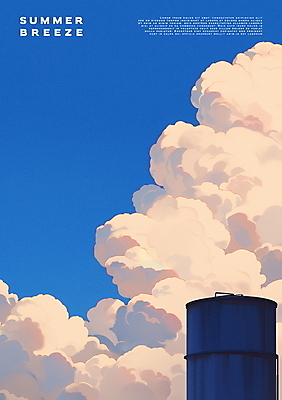 PSD 구름 건축물 포스터 일러스트 자연 사람없음 여름 파란색 국내일러스트 자연요소 계절 건축 컬러 생태계 파일형식