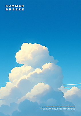 PSD 구름 산업 포스터 일러스트 자연 하늘 사람없음 여름 파란색 국내일러스트 자연요소 계절 컬러 생태계 파일형식