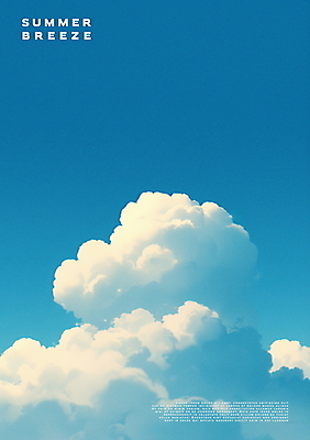 PSD 구름 포스터 일러스트 자연 하늘 사람없음 여름 파란색 평화 국내일러스트 자연요소 계절 컬러 컨셉 생태계 파일형식