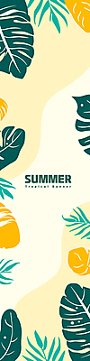 배너 포스터 일러스트 열대 프레임 타이포그라피 사람없음 여름휴가 노란색 화려 몬스테라 열대잎 카피스페이스 트로피컬아트 여름배경 국내일러스트 AI파일 식물 문자 컬러 백그라운드 컨셉 잎 휴가 공백 그림 파일형식 벡터 여름_계절