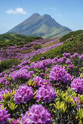 JPG 편집이미지 계절 꽃 분홍색 자연 하늘 휴식 산 풍경 사람없음 환경 디지털합성 편집실사 AI포토 AI콘텐츠 식물 컬러 컨셉 CG 생태계 파일형식