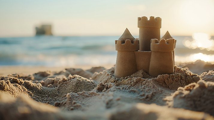 JPG 편집이미지 모래 해변 사람없음 여름 모래사장 햇빛 모래성 모래놀이 편집실사 AI포토 AI콘텐츠 계절 바다 놀이 태양 CG 파일형식