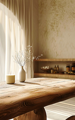 JPG 편집이미지 거실 초 탁자 사람없음 목재 햇빛 꽃병 분위기 감성 나무탁자 우드 편집실사 AI포토 AI콘텐츠 나무 꽃 가구 컨셉 재료 태양 CG 파일형식