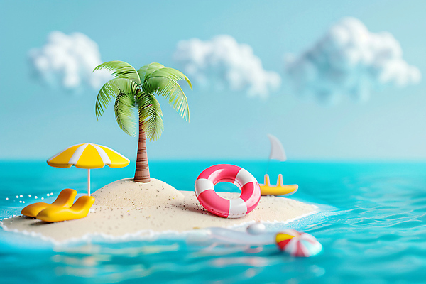 JPG 구름 편집이미지 물결 바다 여행 휴식 사람없음 여름휴가 야자수 파라솔 보트 수면 휴양지 선베드 무인도 힐링 튜브 편집실사 AI컴퓨터그래픽 AI콘텐츠 자연요소 나무 섬 컨셉 배_교통 의자 휴가 물 장소 CG 파일형식 여름_계절