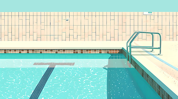 PSD 벽 일러스트 난간 바닥 야외수영장 그림자 사람없음 여름 풀장 국내일러스트 계절 수영장 파일형식