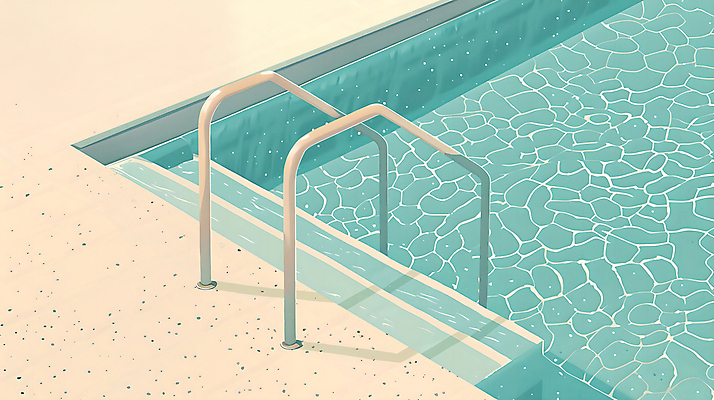 PSD 물결 일러스트 난간 바닥 야외수영장 사람없음 여름 계단 풀장 국내일러스트 계절 수영장 파일형식