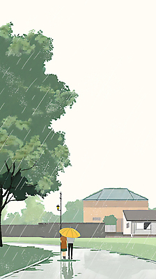 전신 PSD 나무 커플 여자 남자 길 가로등 일러스트 우산 자연 하늘 조명 산 주택 풍경 잔디 성인 두명 여름 담장 비 장마 성인만 국내일러스트 자연요소 식물 계절 공공시설 관계 날씨 사람 건물 비_날씨 생태계 파일형식