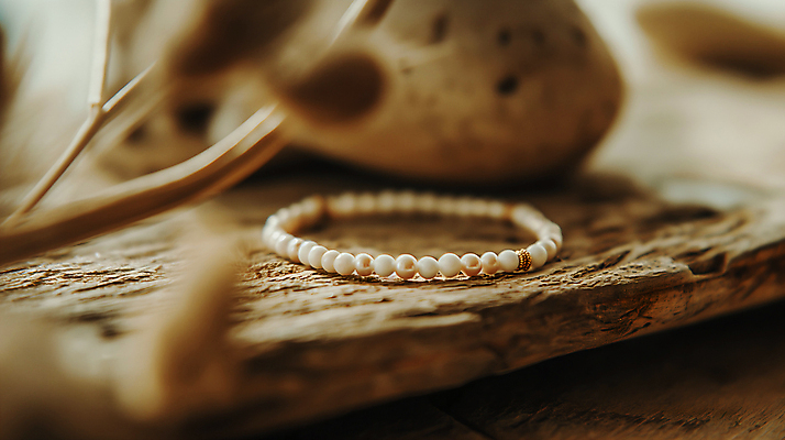 JPG 편집이미지 장신구 팔찌 사람없음 보석 오브젝트 비즈 옥 나무책상 베이지색 편집실사 AI포토 AI콘텐츠 컬러 목재 광석 책상 CG 파일형식