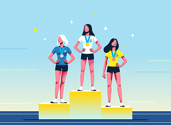 전신 여자 스포츠 허리손 일러스트 하계올림픽 운동선수 미소 성인 세명 여름 반짝임 우승 수상_상을받음 금메달 순위 2위 3위 동메달 시상대 시상식 은메달 포디움 국내일러스트 AI파일 계절 포즈 올림픽 모션 표정 사람 무대 최고 메달 파일형식 벡터