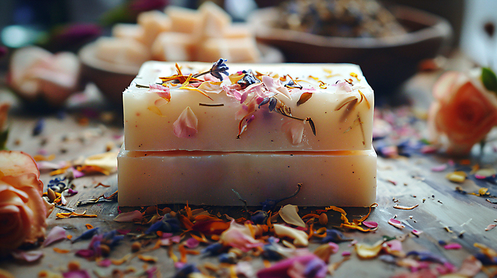 JPG 편집이미지 꽃잎 사람없음 뷰티 디지털합성 친환경 유기농 천연 드라이플라워 수제비누 핸드메이드 홈메이드 비건 편집실사 AI포토 AI콘텐츠 웰빙 꽃 환경 CG 만들기 비누 채식주의자 파일형식