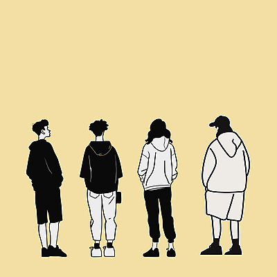 전신 여자 패션 남자 실루엣 포즈 일러스트 서기 사람 여러명 성인 일상 라이프 편안함 주머니손 성인만 국내일러스트 AI파일 다수 모션 촬영기법 생활 감각 파일형식 벡터