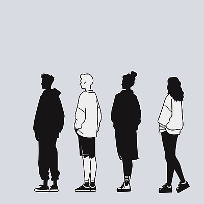 전신 여자 패션 남자 실루엣 포즈 일러스트 서기 사람 여러명 성인 일상 라이프 편안함 주머니손 성인만 국내일러스트 AI파일 다수 모션 촬영기법 생활 감각 파일형식 벡터